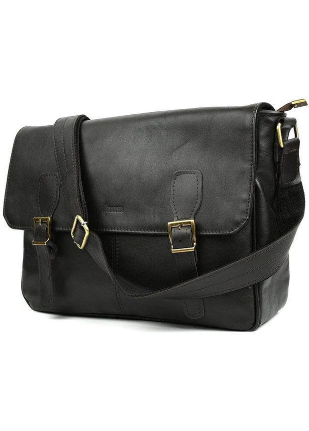 Сумка портфель через плечо для мужчин из натуральной кожи для документов А4 с отделением для ноутбука Коричневый 40583 TARWA (361401037)