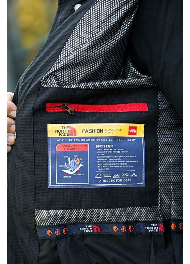 Чорна зимня чоловіча куртка the north face black з підкладкою omni-heat No Brand