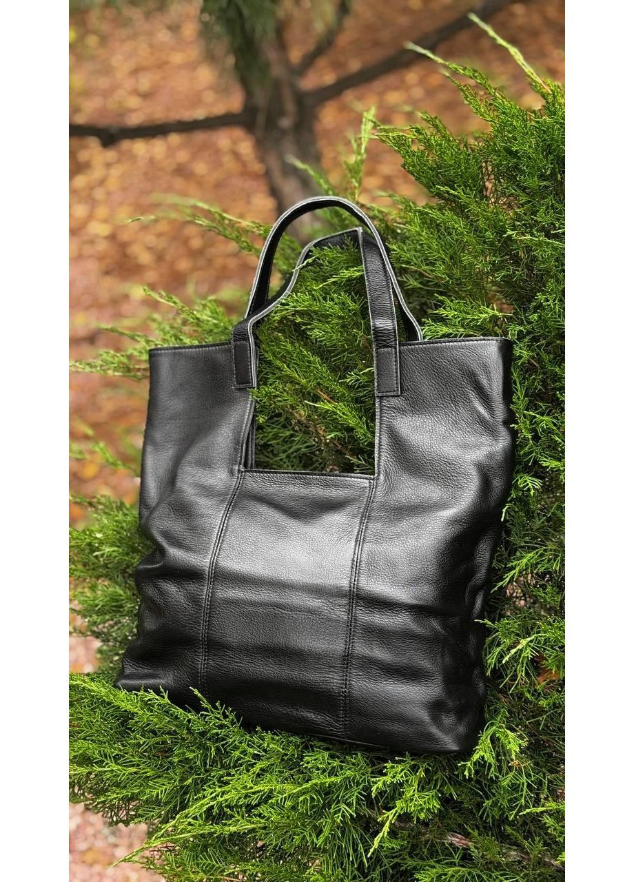 Сумка жіноча чорна із натуральної шкіри 2047 No Brand (368970116)