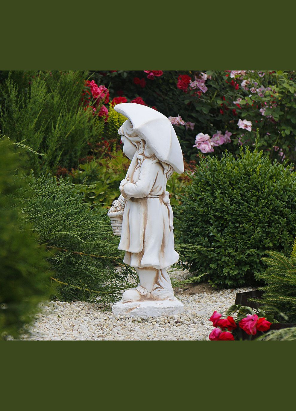 Садова фігура Дівчинка із парасолькою 66х30х22 см (ССП12146 Крем) Гранд Презент (284419169)
