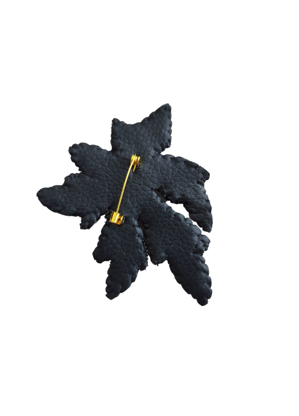 Брошка кленовий листок ручної роботи синьо-чорний (BR-14) Ksenija Vitali (290187199)