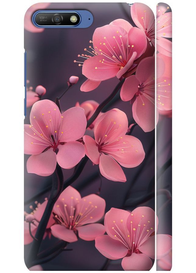 3D пластиковый матовый чехол 'Пурпурная сакура' для Endorphone huawei y6 2018 (293515119)