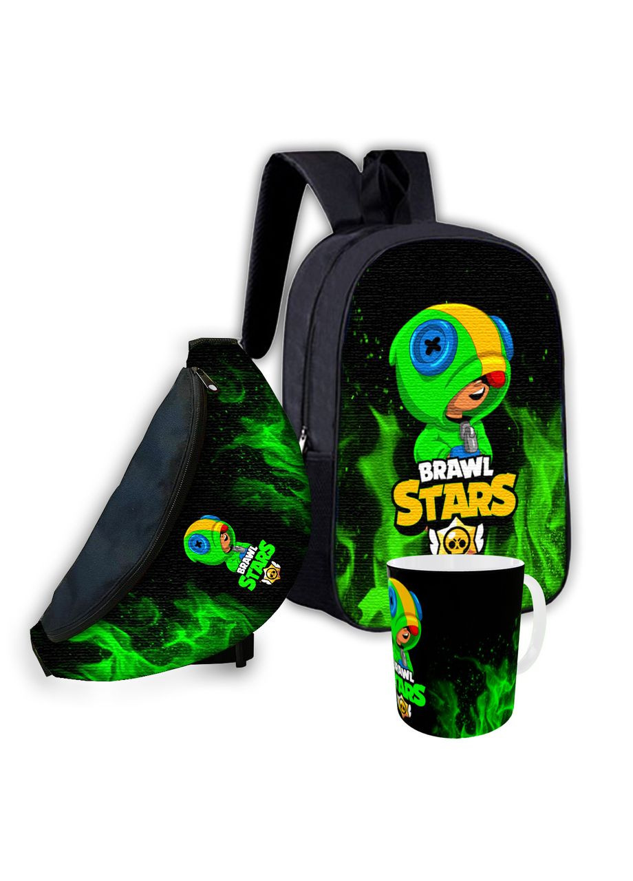 Набор детский Бравл Старс рюкзак 36х27см сумка-бананка, кружка с принтом для мальчика (1770) No Brand (326416503)