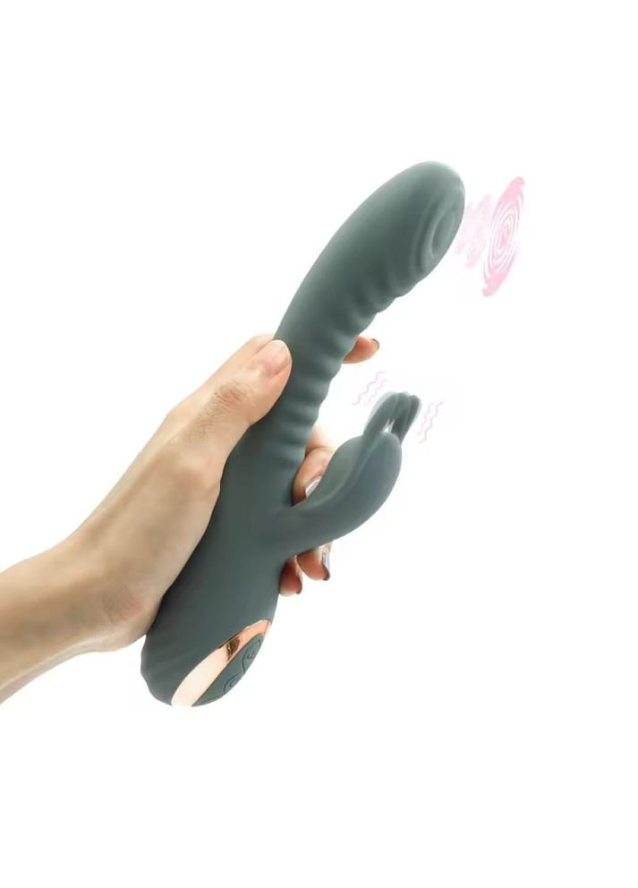 Вібратор з римінгом для точки G та кліторальним відростком Sweet Em Velvet Lure. зелений No Brand (303889168)