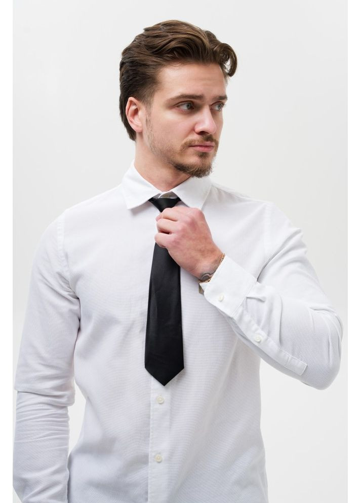 Вузька укорочена краватка на резинці Vindzor Black Without (364925470)