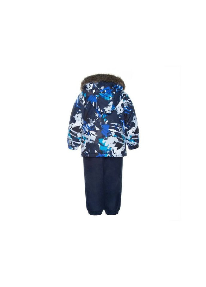 Темно-синий зимний комплект верхней одежды avery-2 41780030 тёмно-синий с принтом/тёмно-синий 74 (4741468858968) Huppa