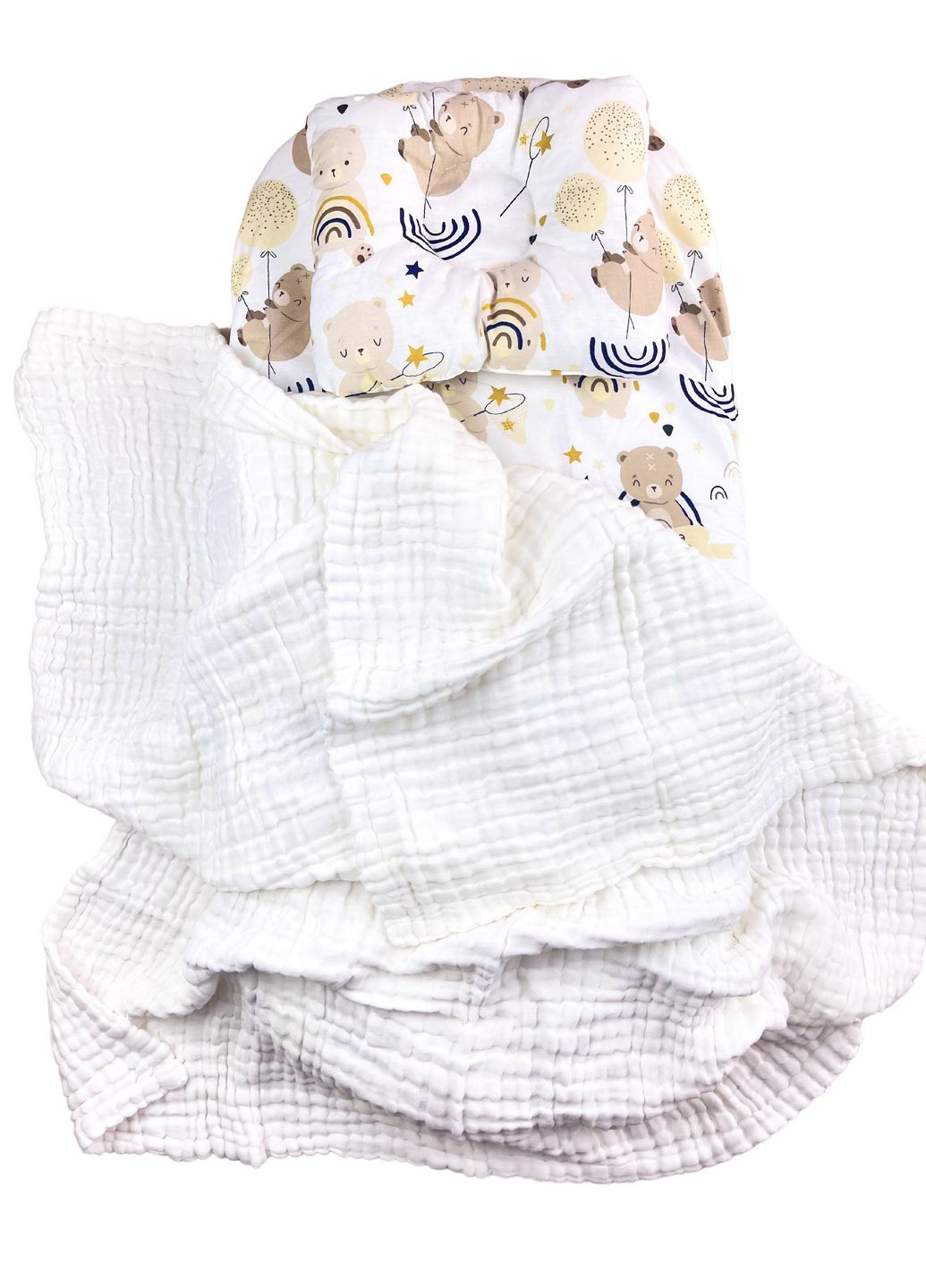 Набор 3в1 в КОЛЯСКЕ №19 Мышка с радугой с пледом RoyalBaby (316230208)