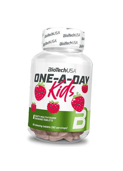Мультивитамины для детей, One-A-Day Kids, BioTech (USA) 90таб Клубника-малина (36084065) Biotechusa (353501859)