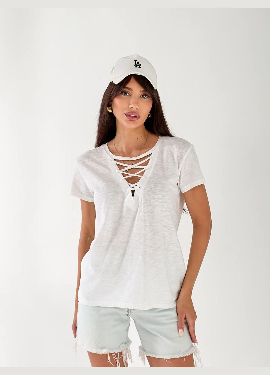 Жіноча футболка з зав'язками Fashion - (335233507)