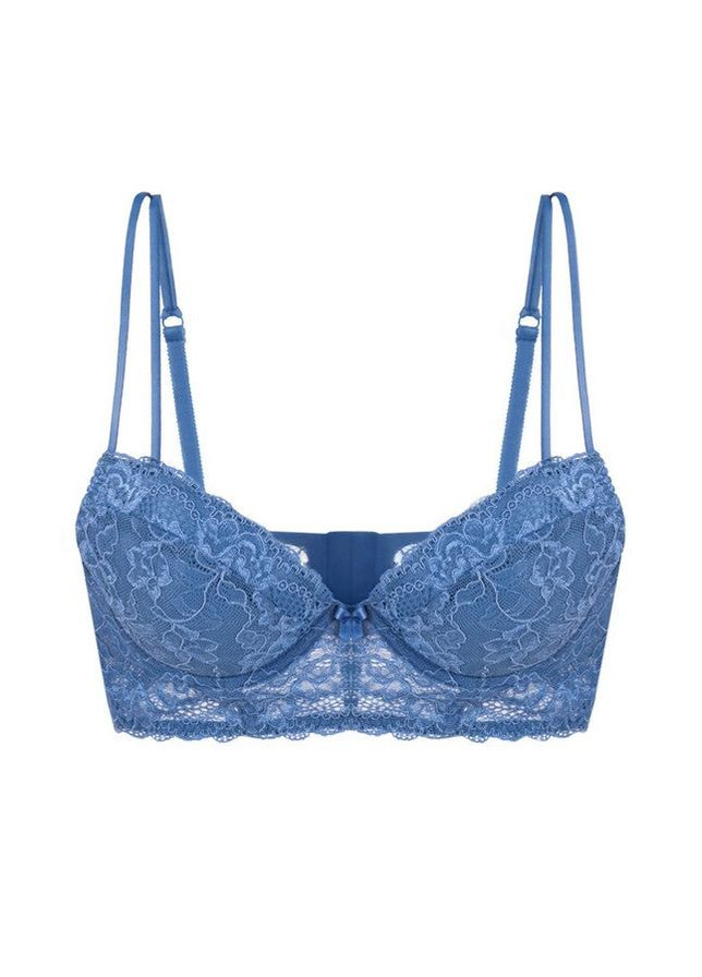 Блакитний брасьер мереживне бюстьє з чашками пуш-ап Euphoria з кісточками