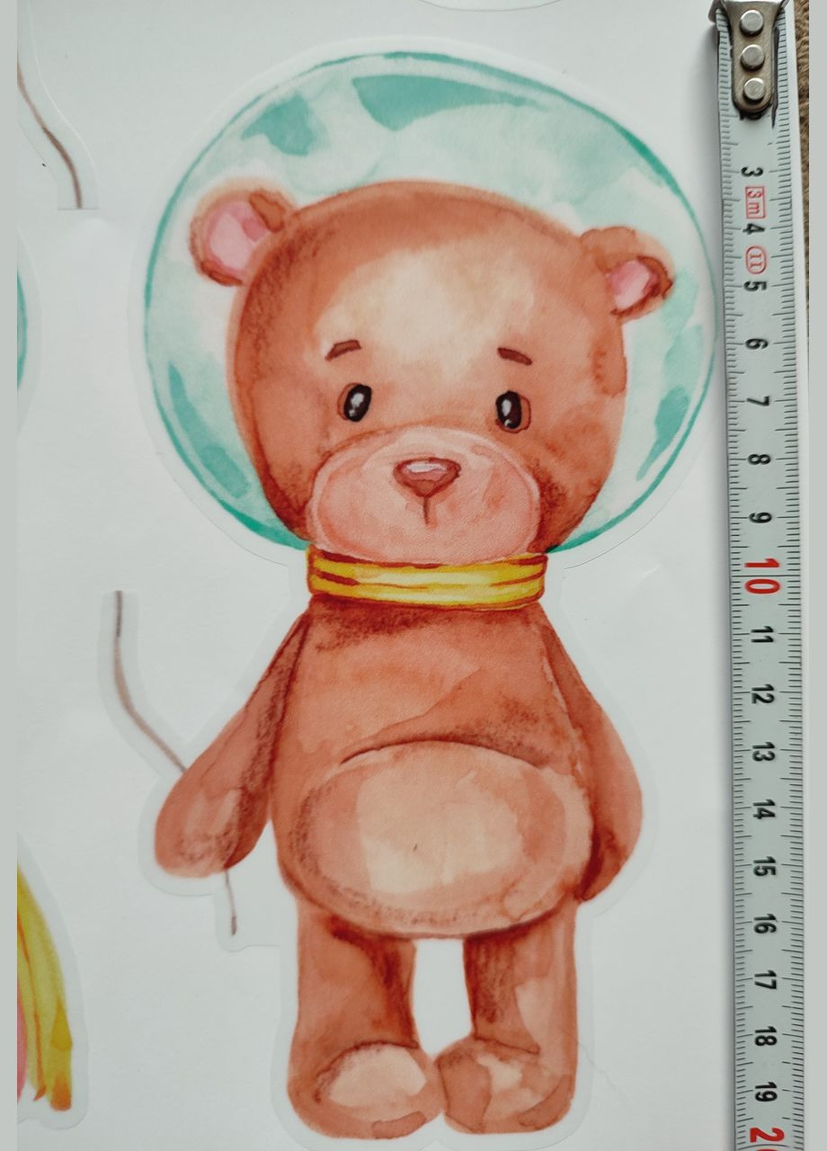 Вінілові наклейки на стіну Ведмедик у космосі (лист 30 х 60 см) б394-47-1 No Brand (302242594)