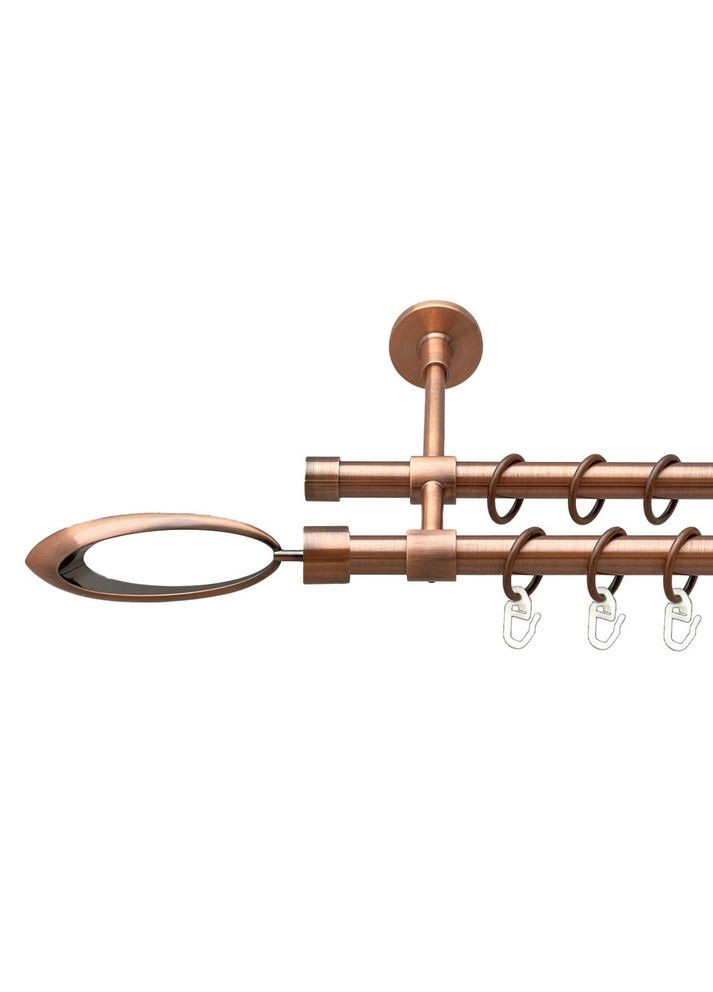 Карниз Венеция металлический двухрядный закрытая гладкая труба Медь 16\16 мм 300 см (00-00019802) ORVIT (300690902)