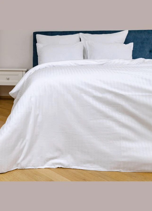 Простирадло готель сатин-страйп 140х220 см біле (92891104) SoundSleep (307088776)