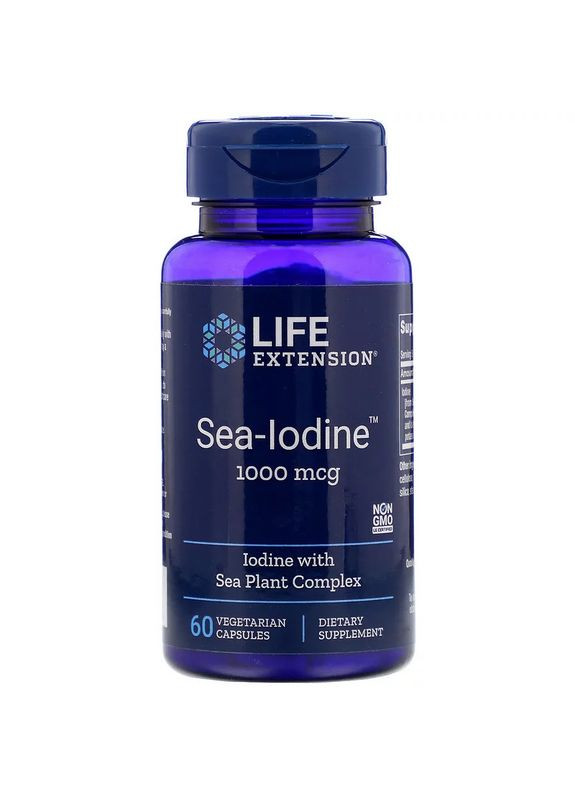 Йод, Sea-Iodine, 1000 мкг, 60 капсул Life Extension (351383164)