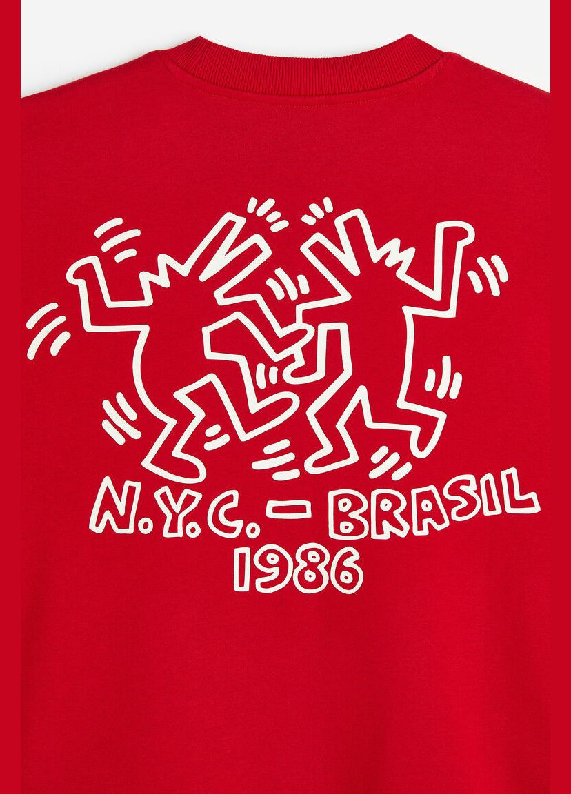 Червоний світшот чоловічий теплий H&M (312047563)