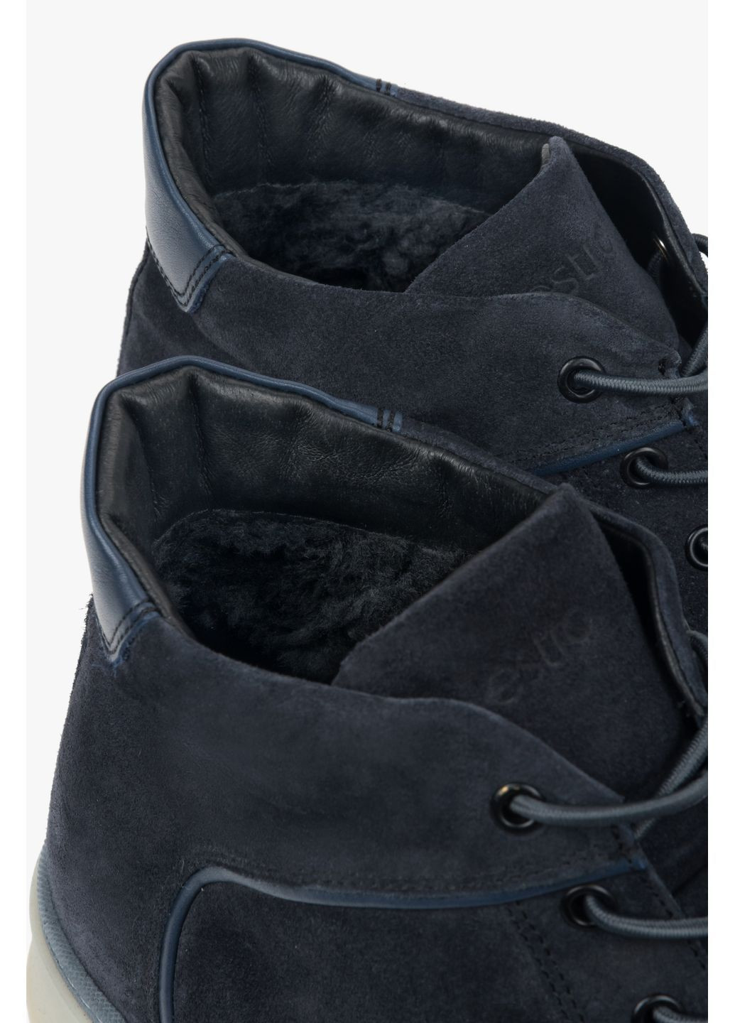 Синие зимние ботинки, цвет синий Estro