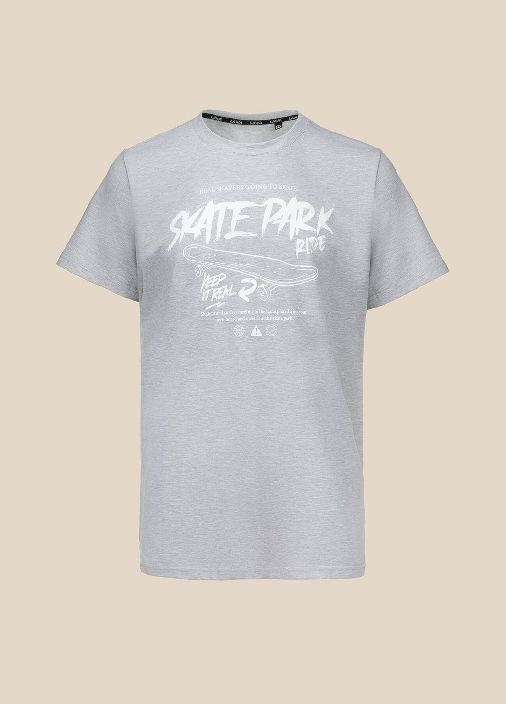 Серая футболка с принтом мужская p-mb02316 серый shop (2000990708717) LAWA