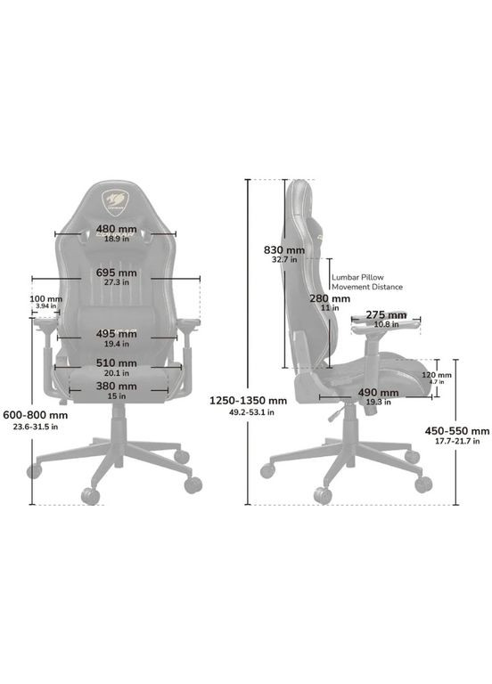 Крісло для геймерів EXPLORE ROYAL GRAY F Cougar (341679235)