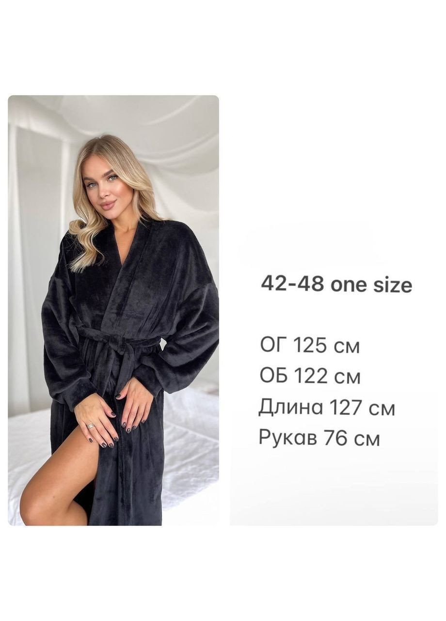 Халат женский теплый махровый с капюшоном. No Brand (371273355)