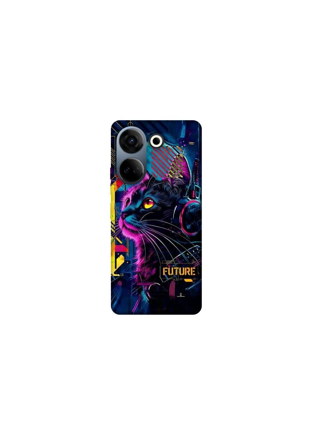 Чохол на TECNO Camon 20 Pro (CK7n) Cyber Cat v2 Frontalka (382289011)