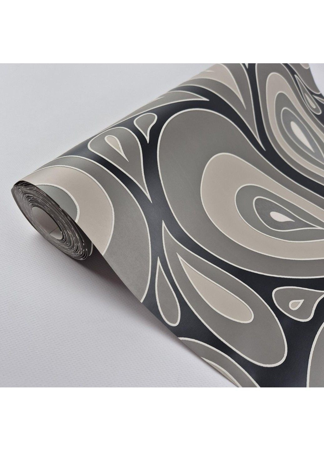 Обои виниловые на флизелине 0.53 × 10.05 м 57202, темно-серые с бежевым для спальни, гостиной, коридора MARBURG (368895730)