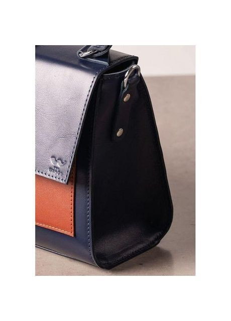 Сумка кросс-боди женская кожаная через плечо Сине-коричневая 40673 The Wings (361970310)