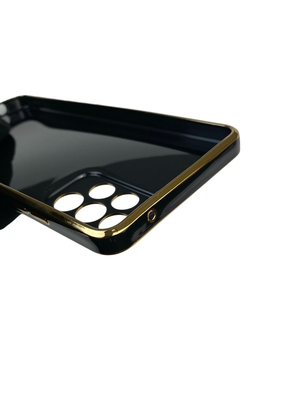 Чохол для Galaxy A52 4G (SM-A525) глянцевий із захистом камери із золотою окантовкою на самсунг а52 4г чорний gs1 Samsung (366230991)