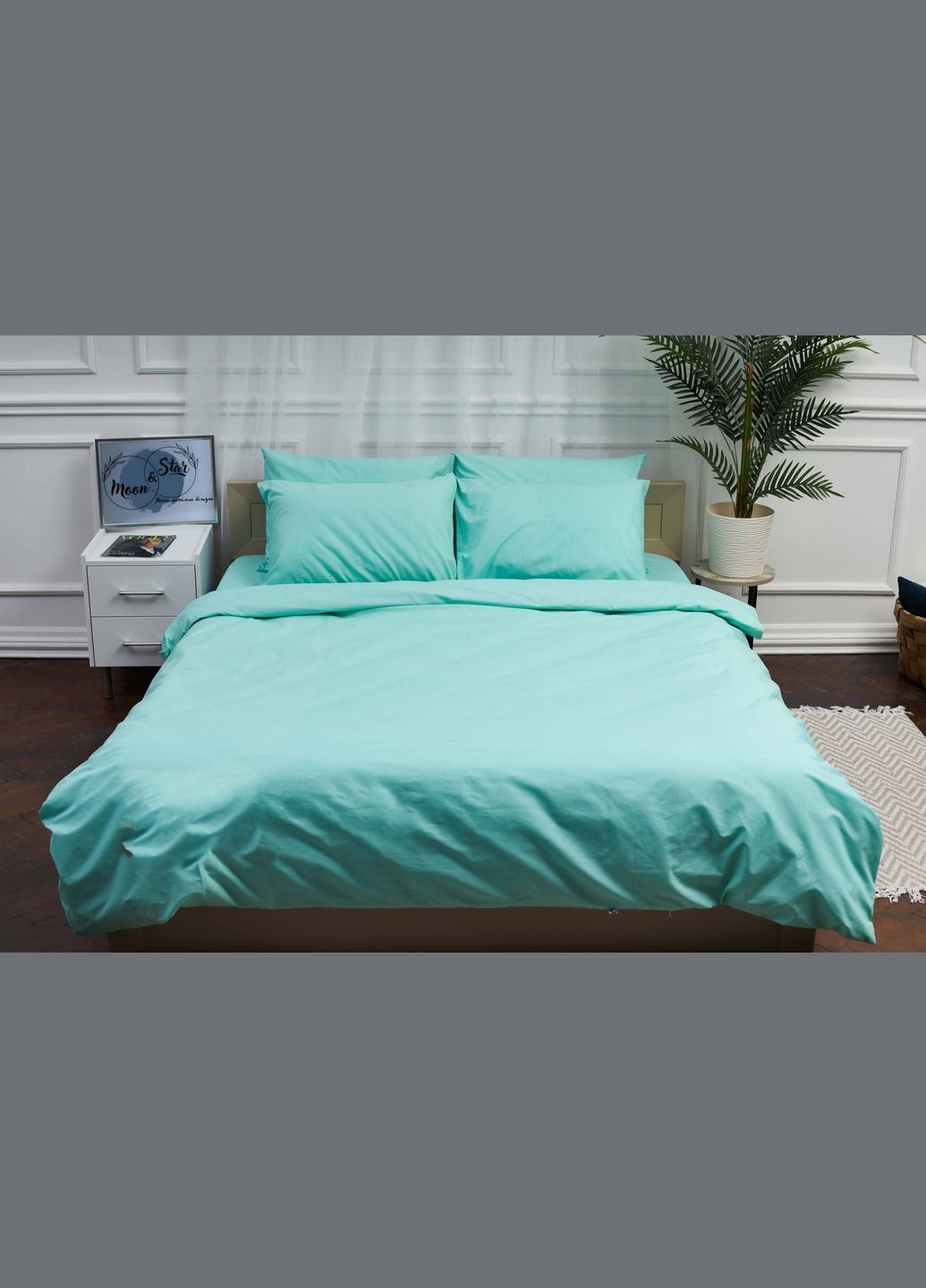 Комплект постільної білизни полуторний 143х210 наволочки 2х70х70 Бязь Gold Люкс (MS-820001199) Moon&Star Mind (285717617)