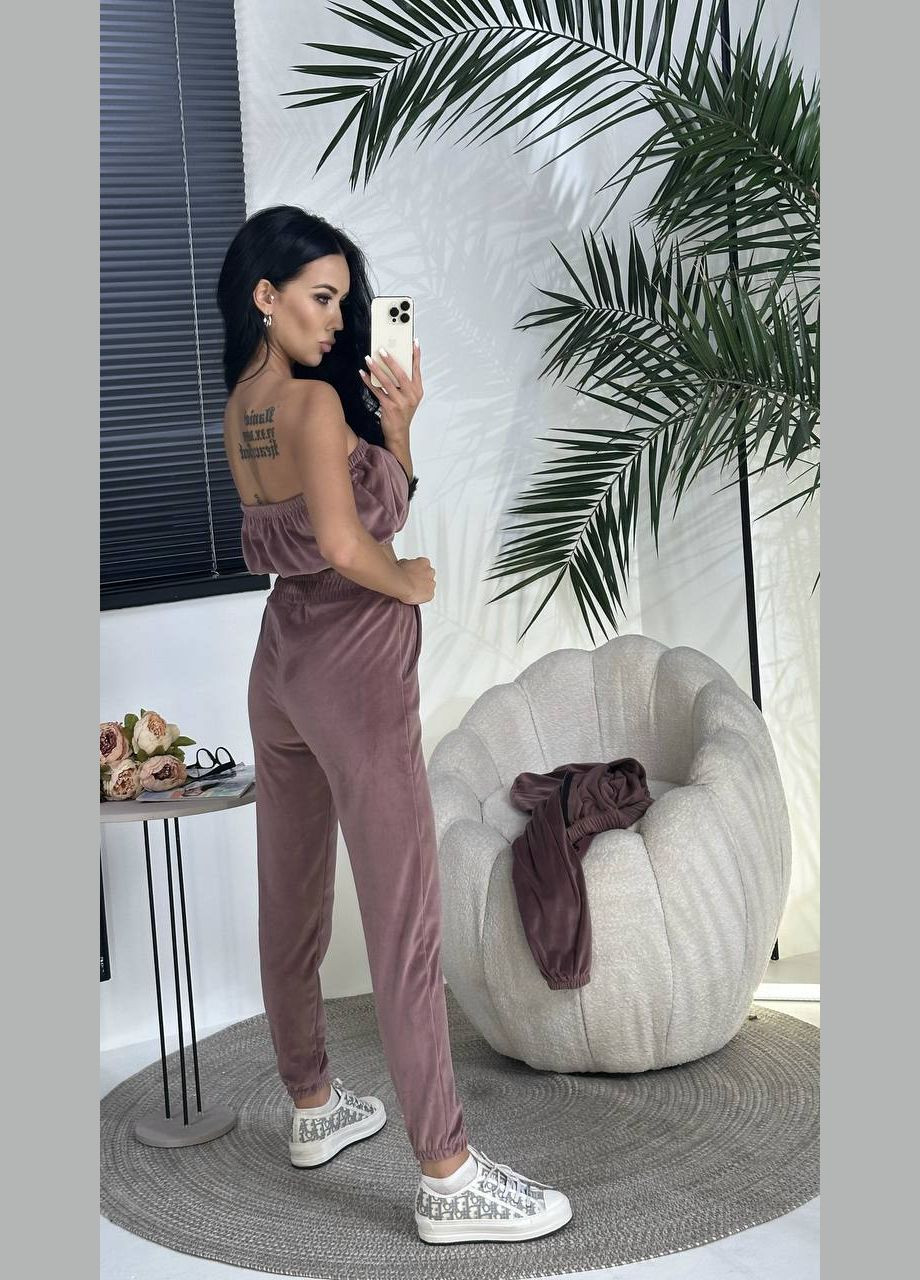 Костюм тройка велюровый,Турция,топ,штаны и кофта No Brand (341094433)