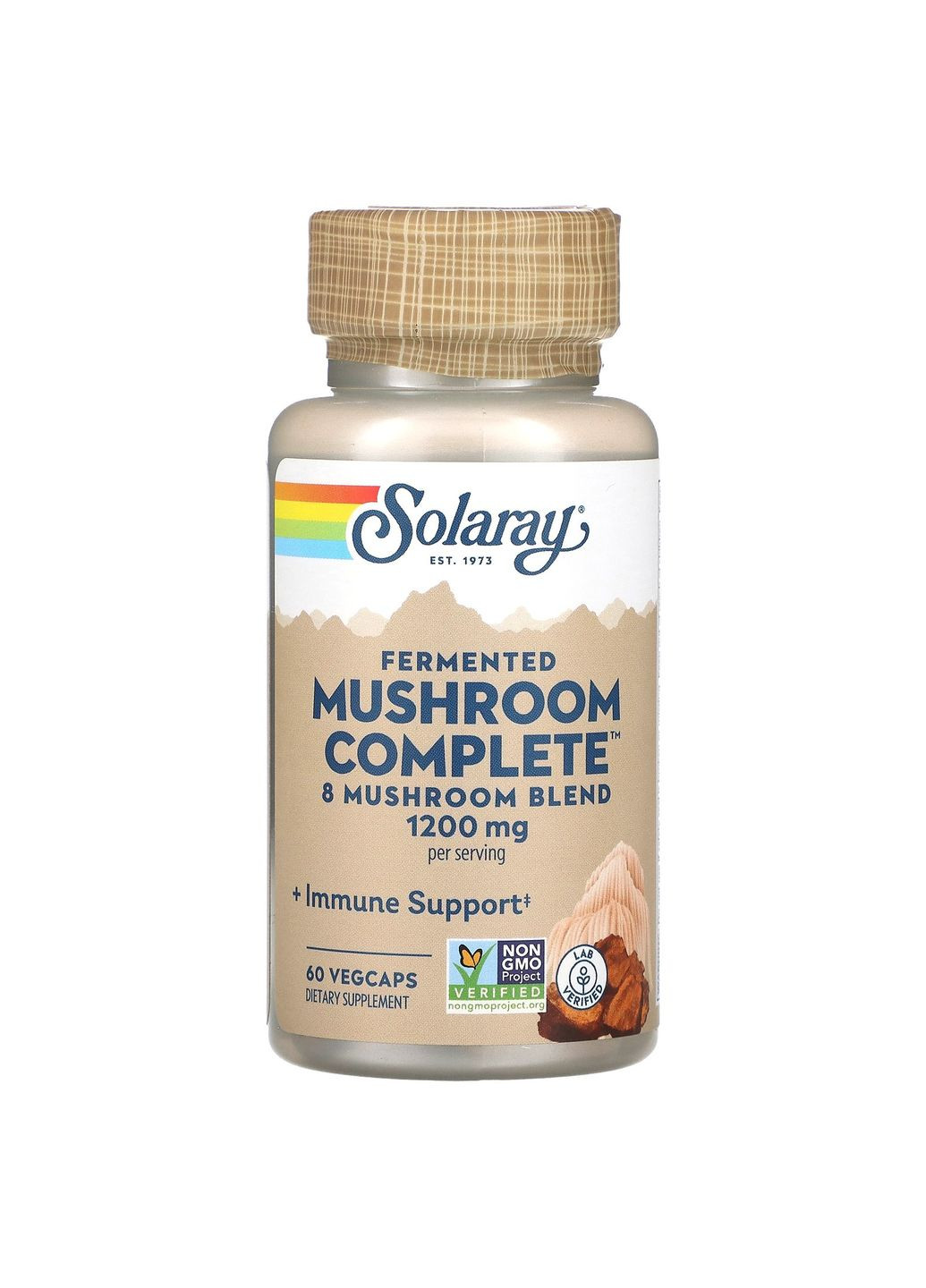 Лечебные грибы, смесь, Mushroom Complete,, органик, ферментированные, 600 мг, 60 вегетарианских капсул Solaray (351382956)