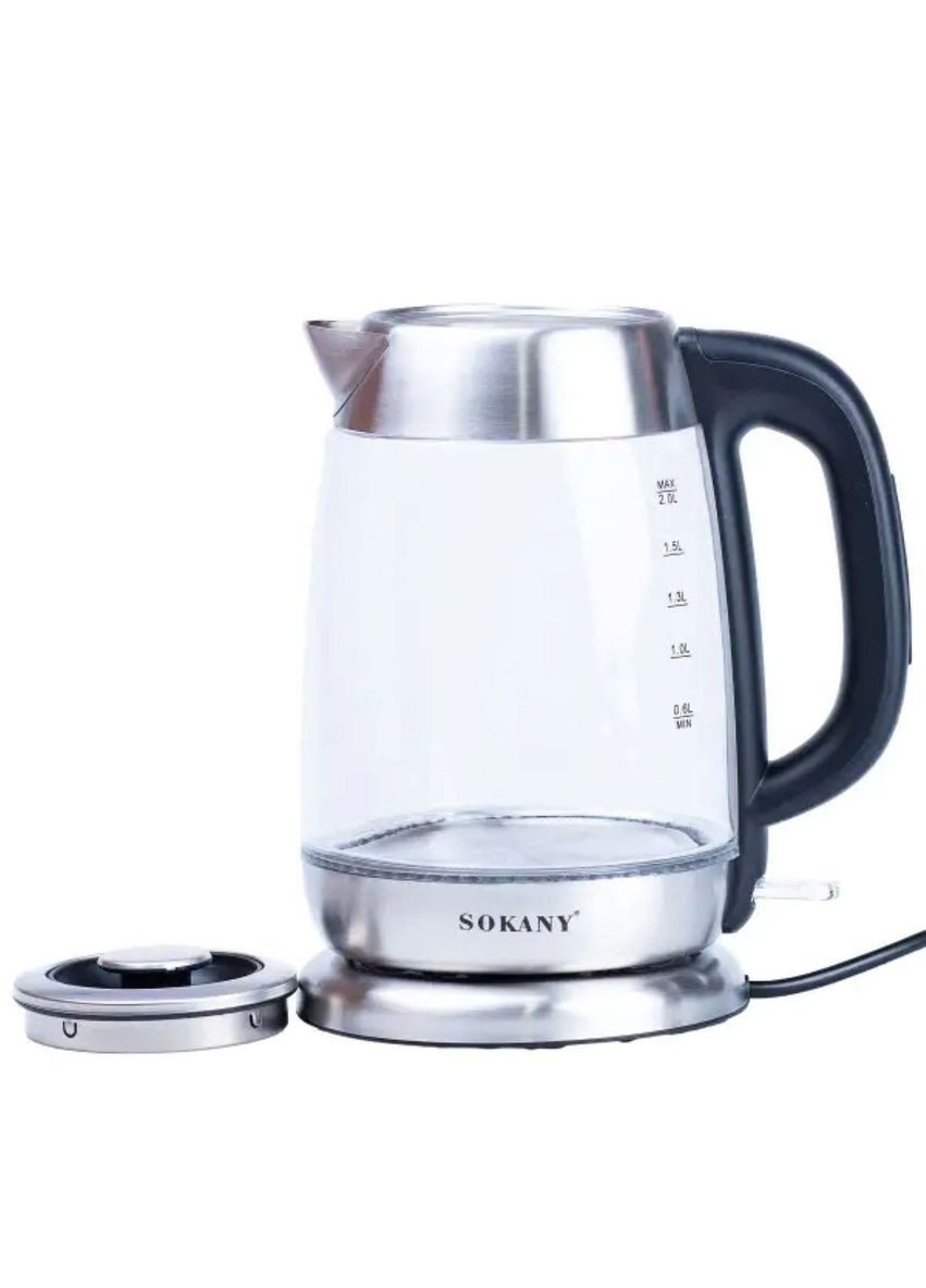 Электрочайник SK-SH-1069 Electric Kettle 2000W 2l прозрачный чайник Sokany (370974564)