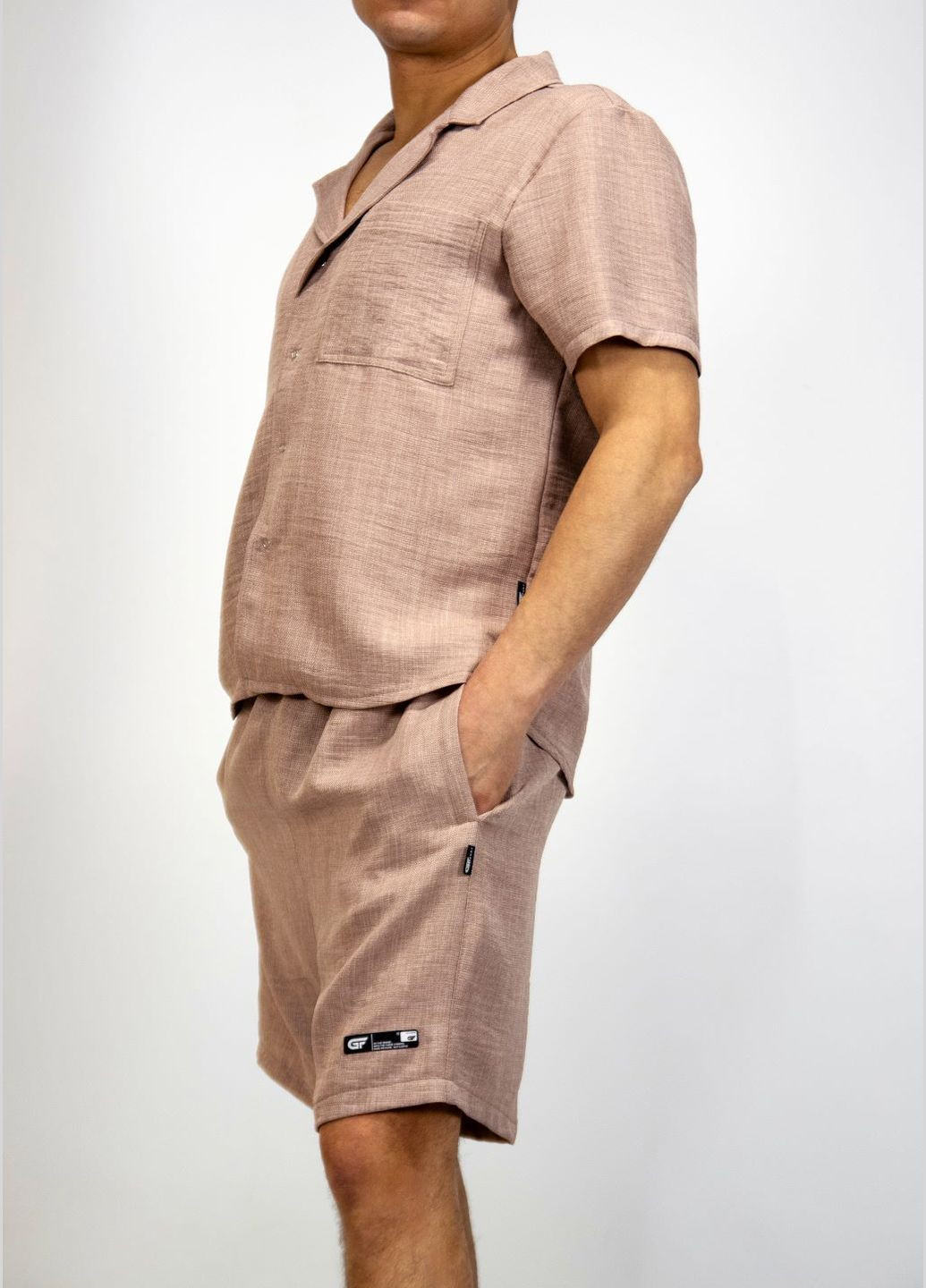 Бежевий літній комлект (сорочка, шорти) GF SPORT Костюм