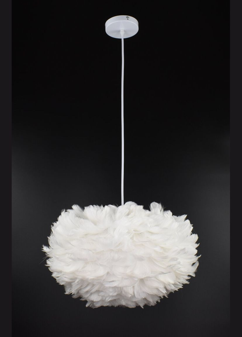 Люстра підвісна з пір'ям на 1 лампочку 26690 Білий 35-110х40х40 см. Sunnysky (364498965)