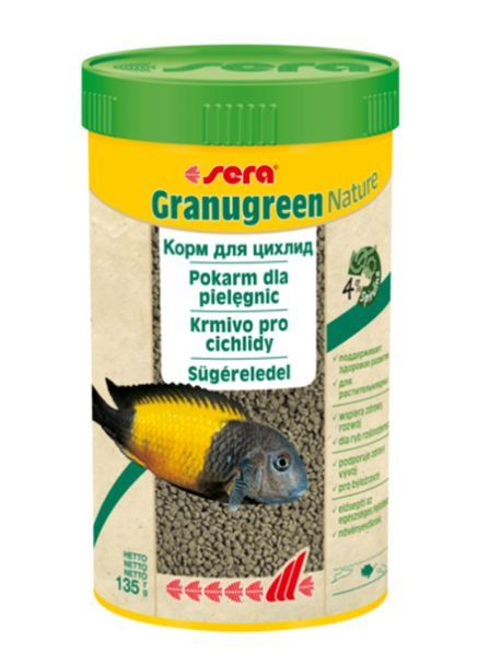 Сухий корм для рослиноїдних цихлід granugreen Nature, гранули - 250 мл (4001942003926) Sera (364927075)