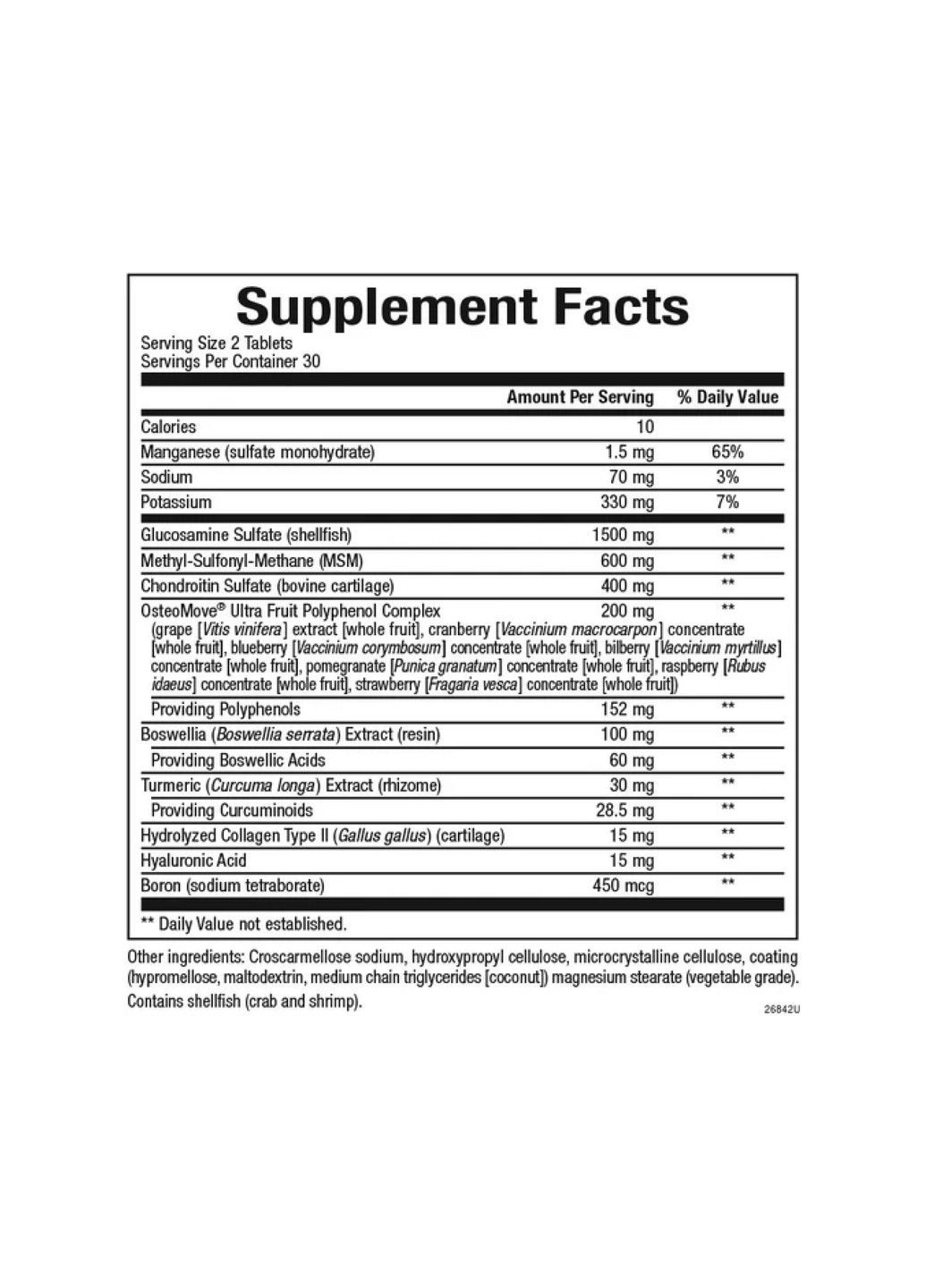 OsteoMove, догляд за суглобами посиленої дії, 120 таблеток Natural Factors (347600708)