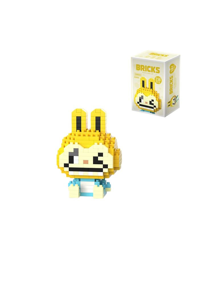 Піксельний конструктор Bricks 3D Labubu 238 дет жовто-блакитний (E3055) MFC (364114854)