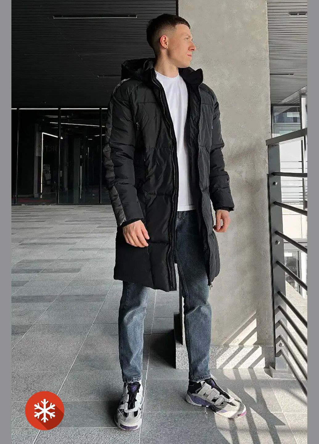 Черная зимняя мужская зимняя куртка-парка черного цвета Reload