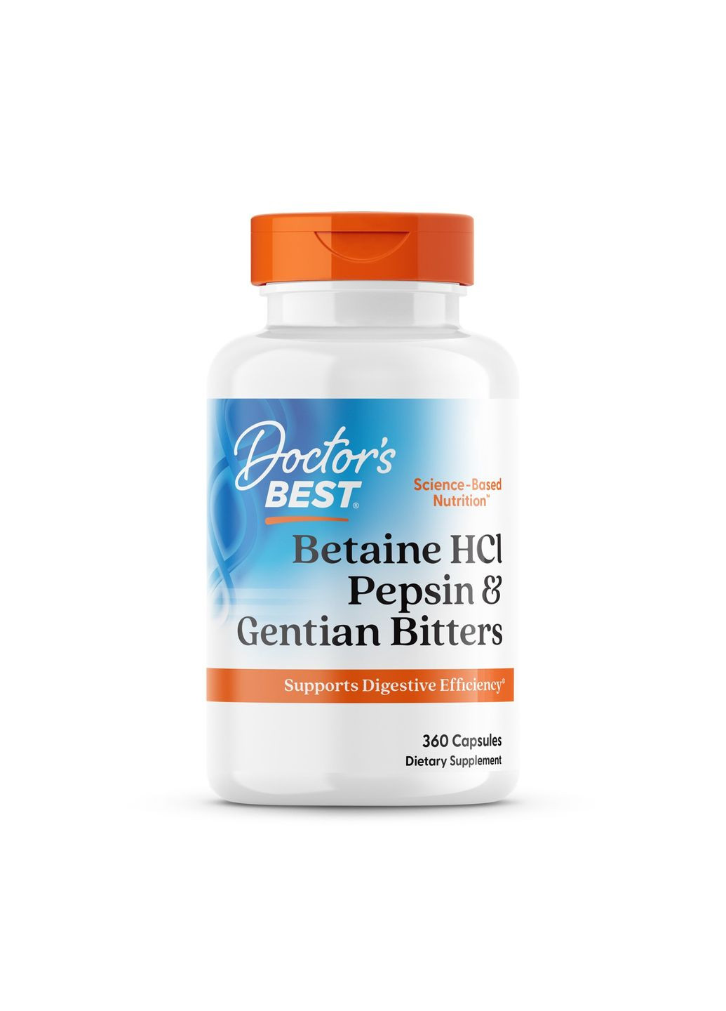 Бетаин гидрохлорид и пепсин, Betaine HCl, 360 капсул Doctor's Best (362371318)