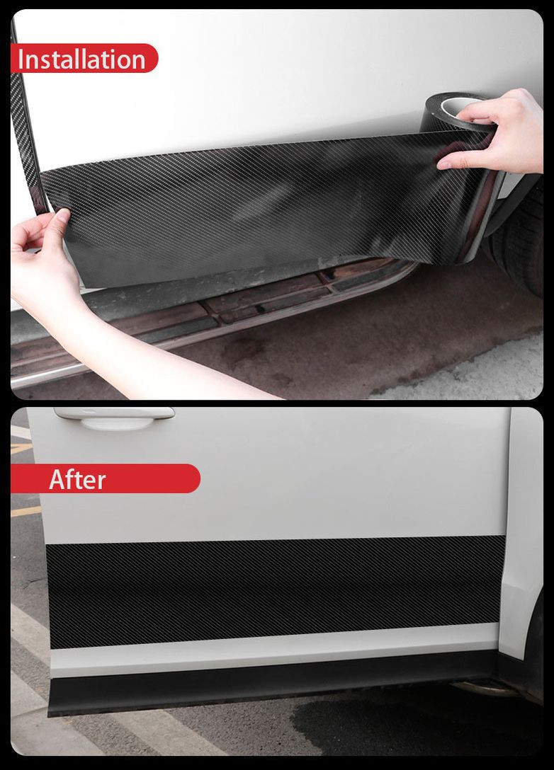 Захисна плівка Екстра НАНО, на пороги, бампер, кузов. 100 мм ширина. Чорний 5D Карбон No Brand (362473990)