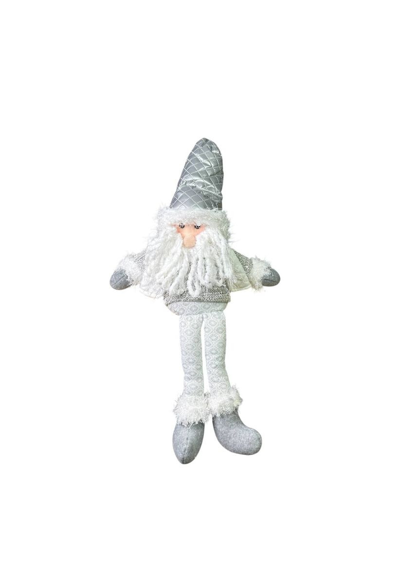 Фігура новорічна сидяча зі звисаючими ногами Санта 19331 55 см сіра No Brand (369345425)