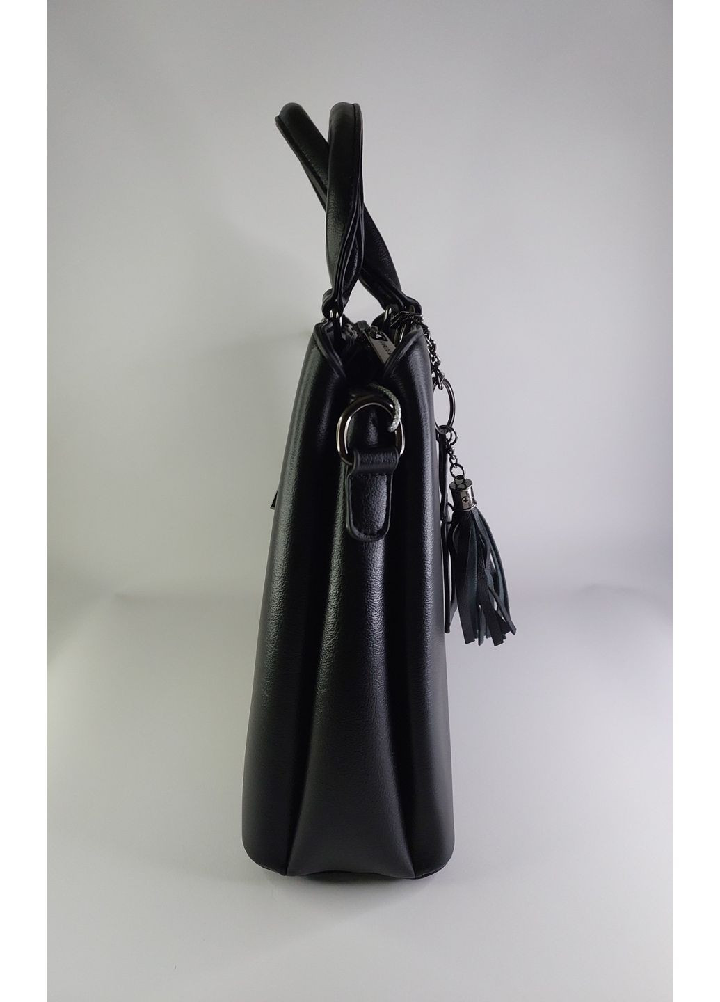 Сумка женская классическая А4 черная с двумя короткими ручками и ремешком на три отделения черная Karlos Marconi (357437598)