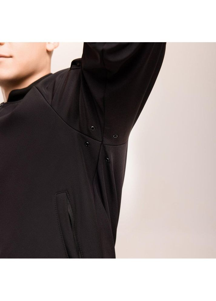 Мужской демисезонный бомбер SoftShell черный Freedom на молнии (364925460)