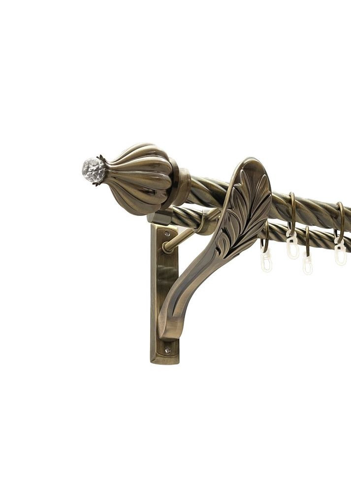 Карниз Таджа-Кристал металевий дворядний ретро скручена труба Антик 25\19 мм 160 см (00-00016470) ORVIT (300280365)