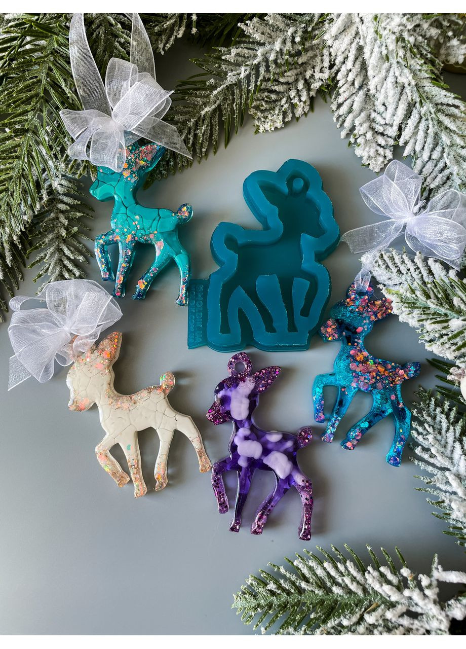 Молд Оленя бембі форма для новорічних іграшок на ялинку силіконова форма для епоксидної смоли No Brand (370566966)