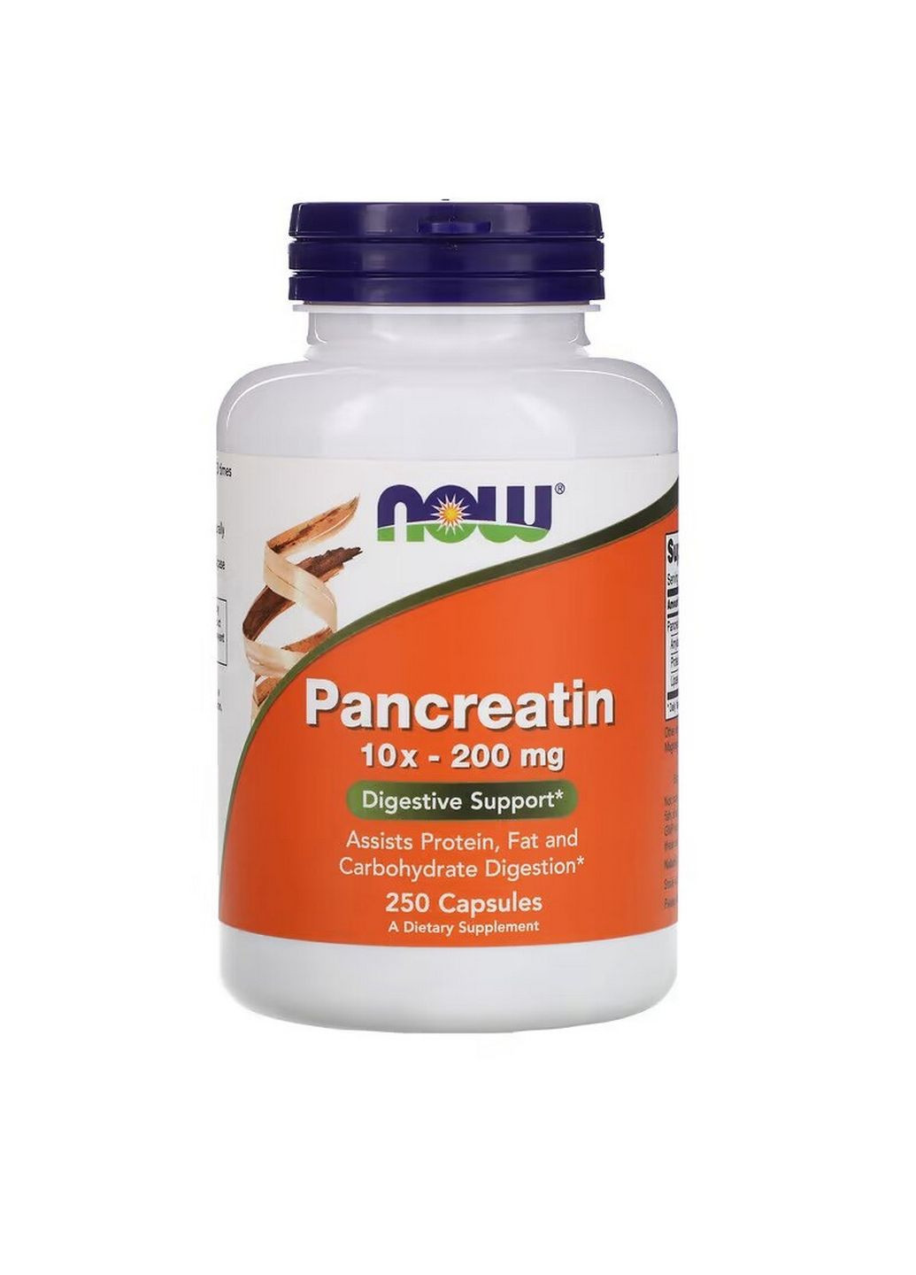 Пробіотики та пребіотики Pancreatin 2000, 250 капсул Now (294929620)