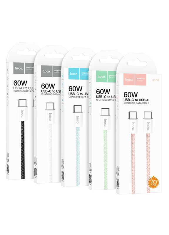 Кабель USB X104 Source 60W Type-C to Type-C 2m Hoco (337995146)