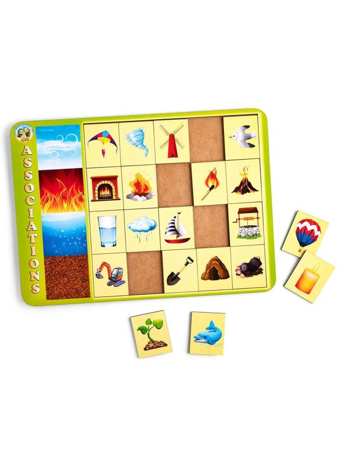 Дерев'яний пазл-вкладиш "Асоціації – стихії" Ubumblebees (ПСФ099) PSF099, 20 плашок No Brand (330607914)