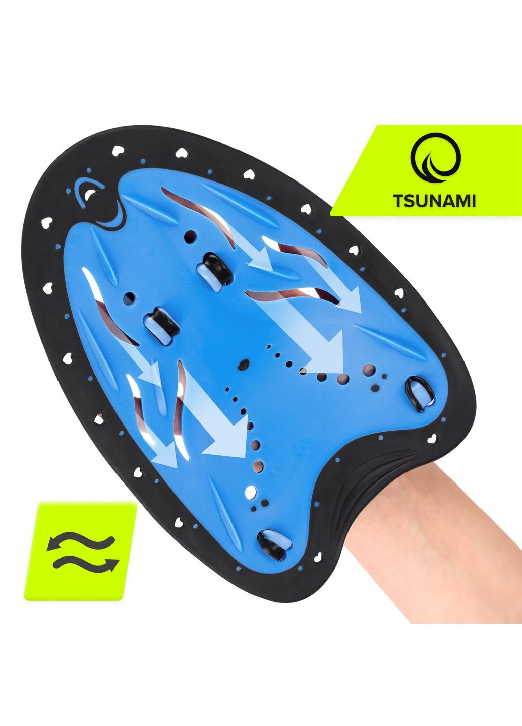 Лопатки для плавания в бассейне Swimming Paddles 2 шт Black/Blue () TSUNAMI P-5905973405355 (345715547)