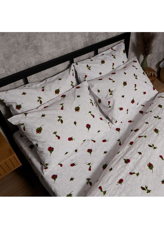 Комплект постільної білизни Бязь Gold Люкс Полуторний Євро 160х220 наволочки 2х70х70 (MS-820009682) Moon&Star Romantic Rose (356114452)
