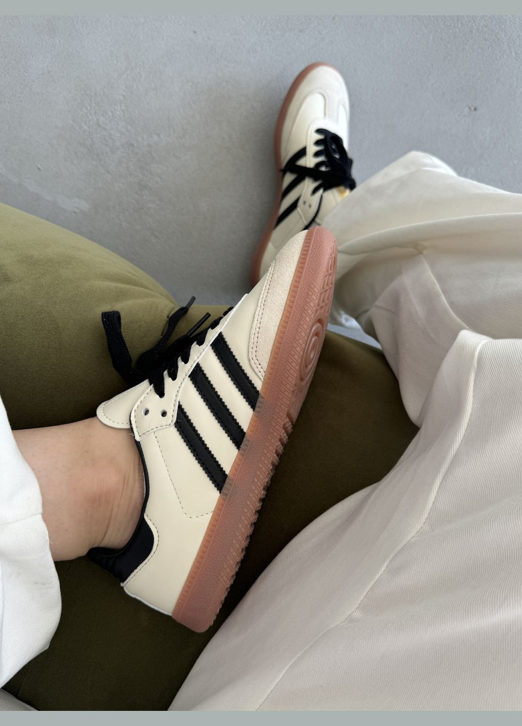 Кроссовки женские и мужские Adidas Samba beige | Адидас Самба бежевые No Brand бежевые демисезоны (316507754)